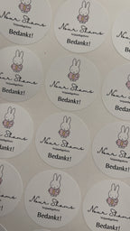 Ronde stickers bedankt