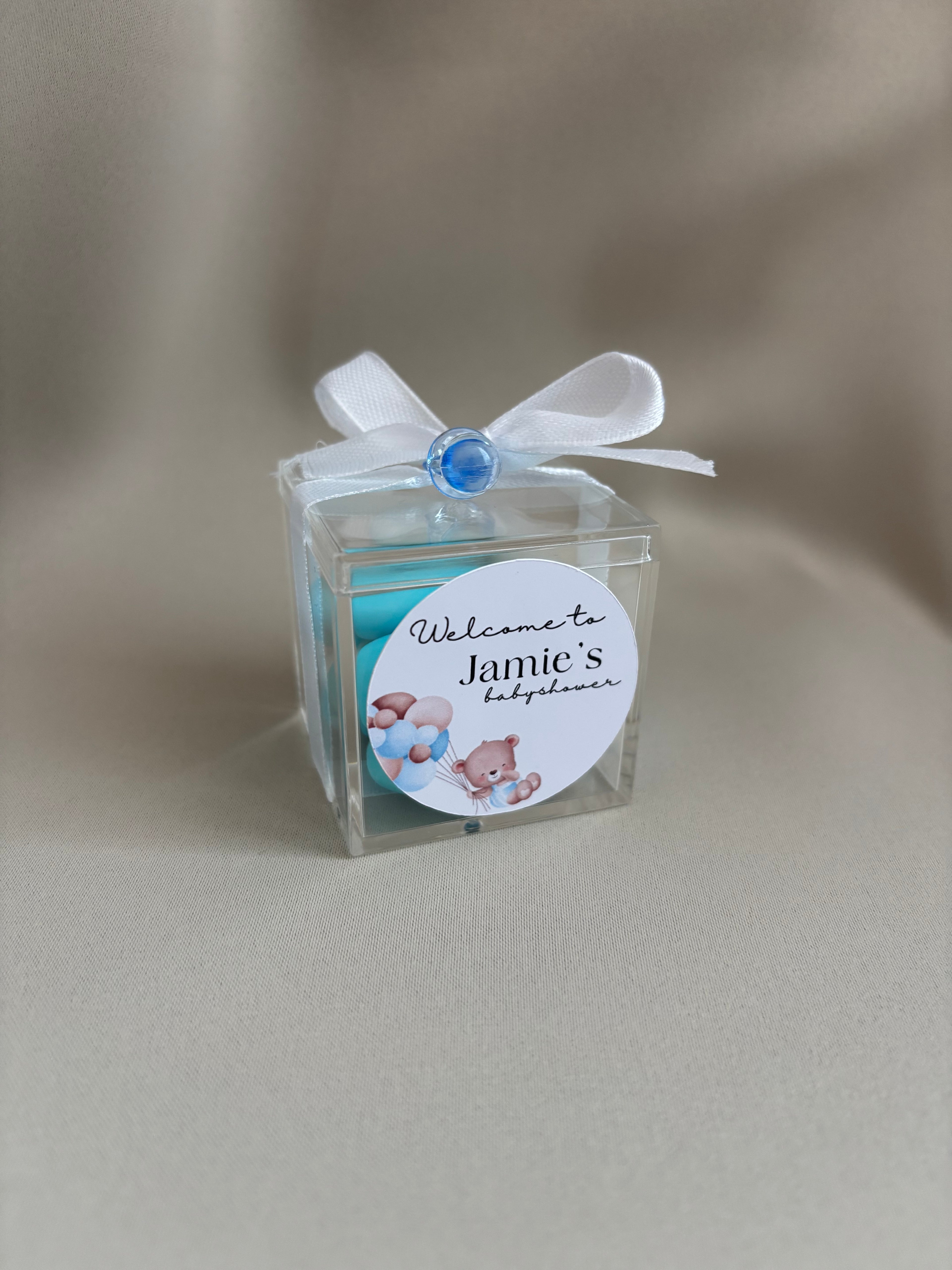 Babyshower bedankje | met amandelbonen