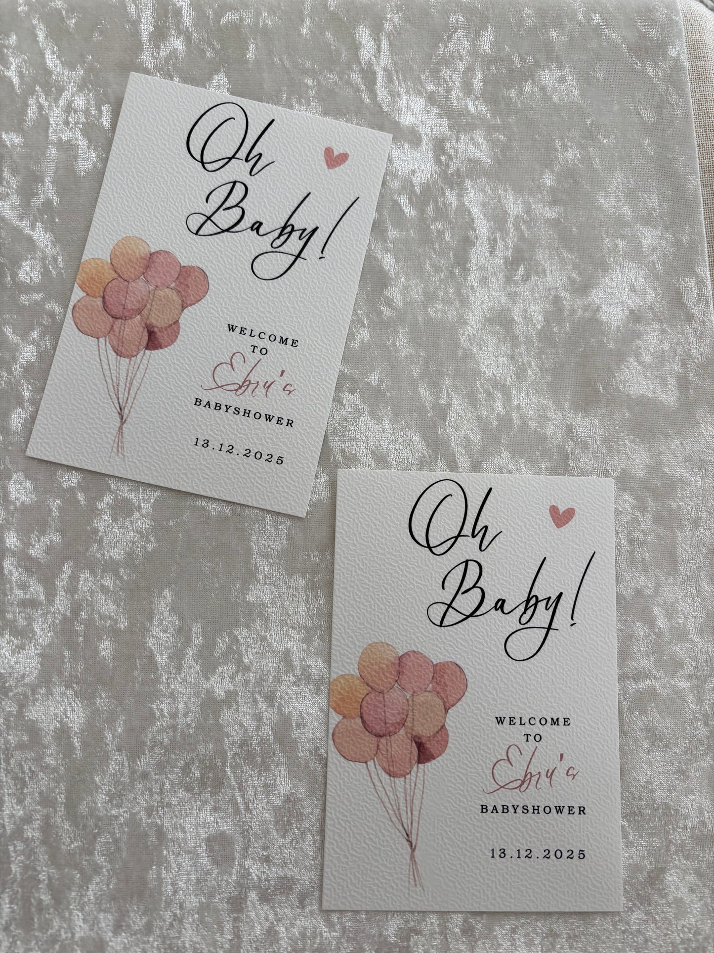 Babyshower Tafelkaart | Oh baby!