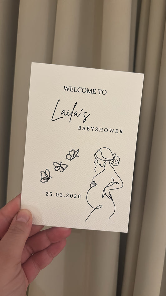 Welcome babyshower Tafelkaart