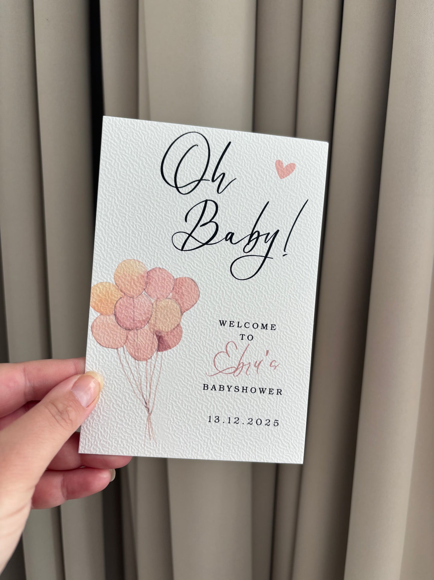 Babyshower Tafelkaart | Oh baby!