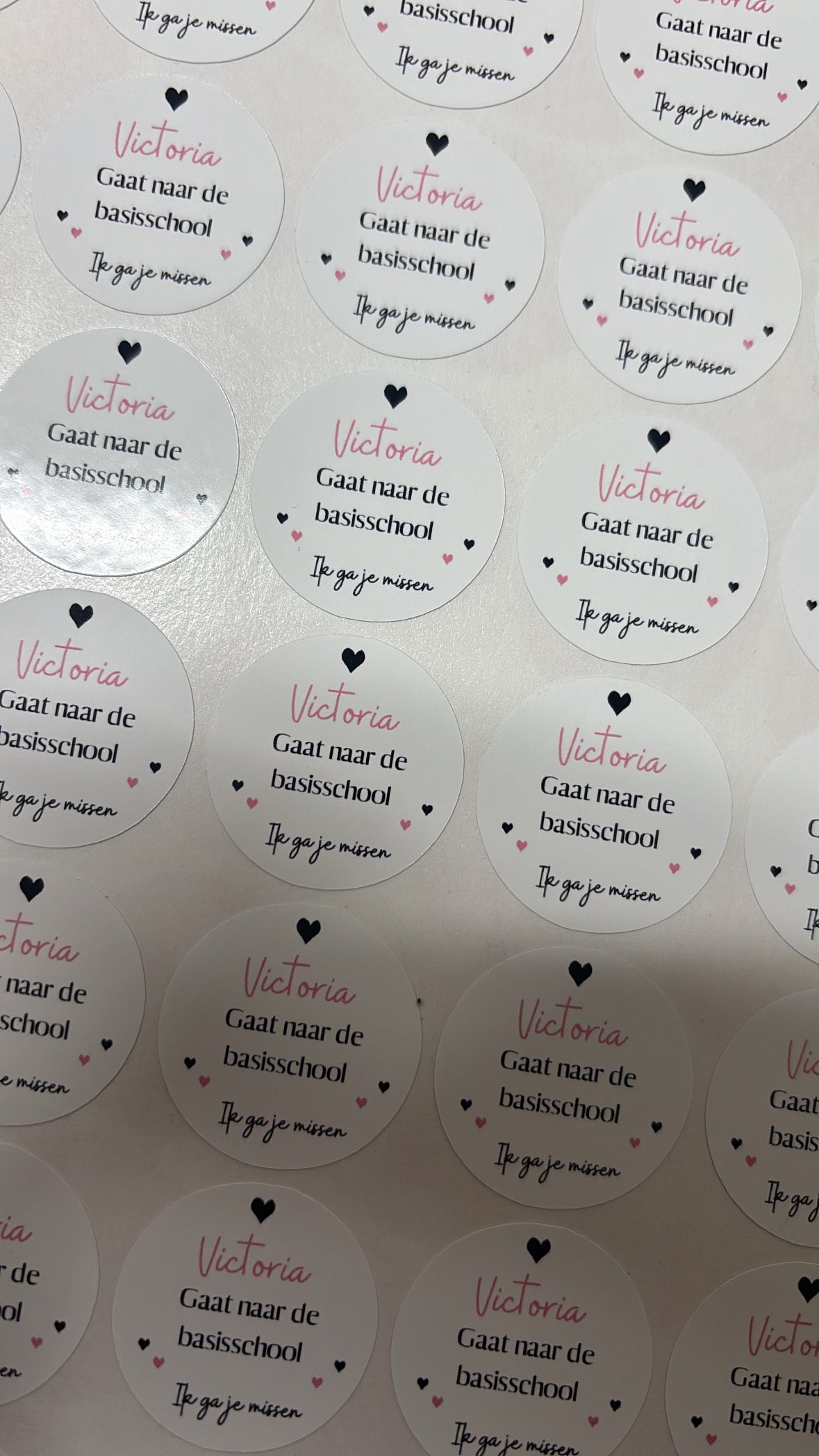 Afscheid stickers | Gaat naar de basisschool | roze of blauw