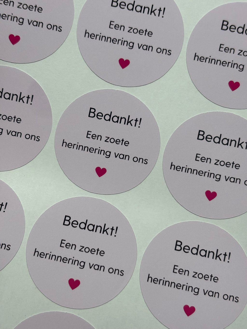 Bedankt! Een zoete herinnering van ons | stickers