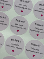 Bedankt! Een zoete herinnering van ons | stickers