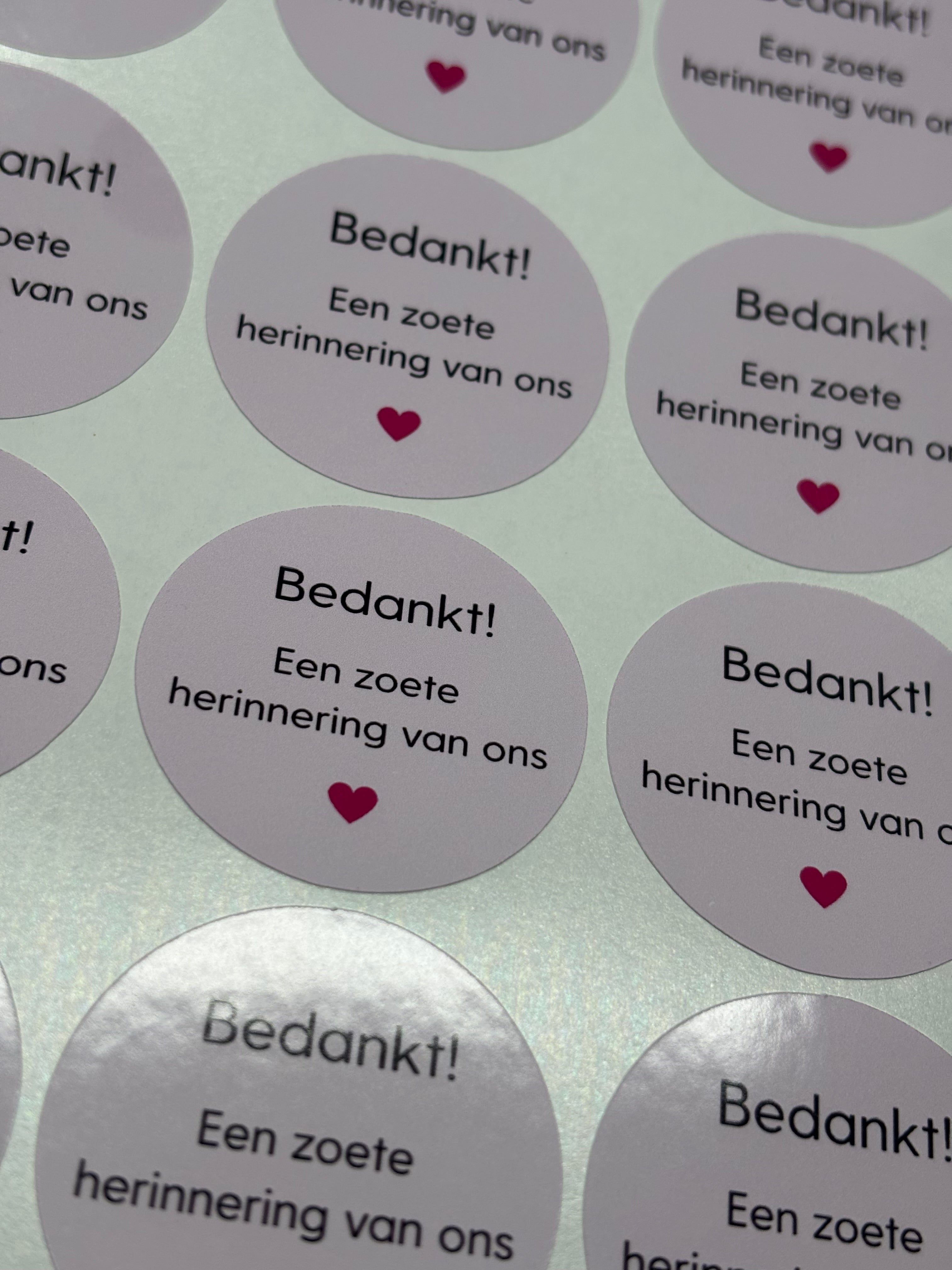 Bedankt! Een zoete herinnering van ons | stickers