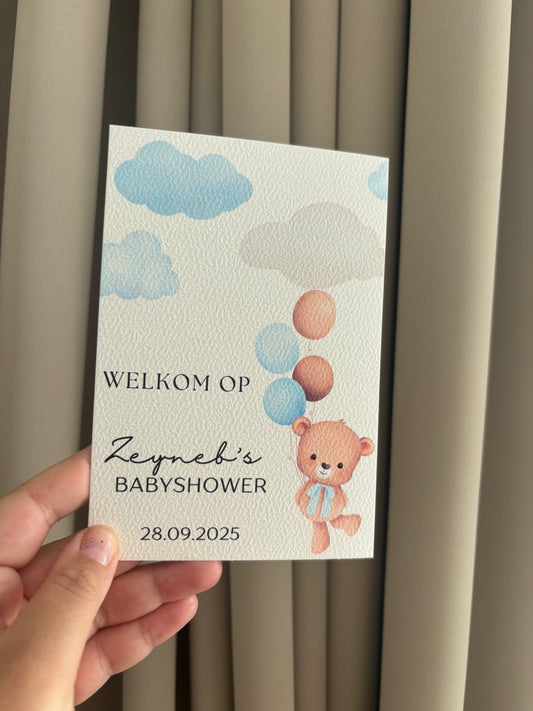 Babyshower Tafelkaart | beertje