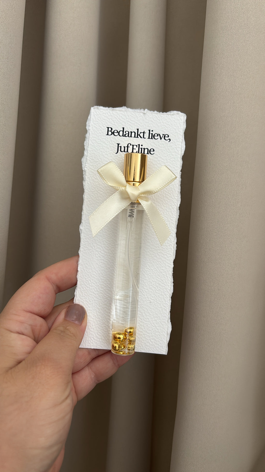 Luxe Parfumflesje | bedankt juf/meester