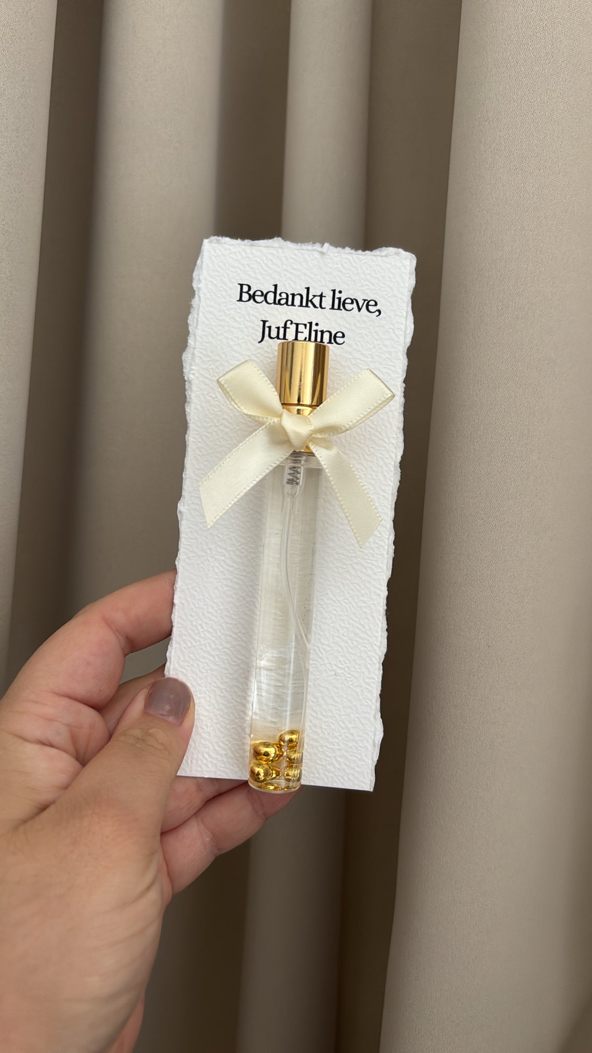 Luxe Parfumflesje | bedankt juf/meester