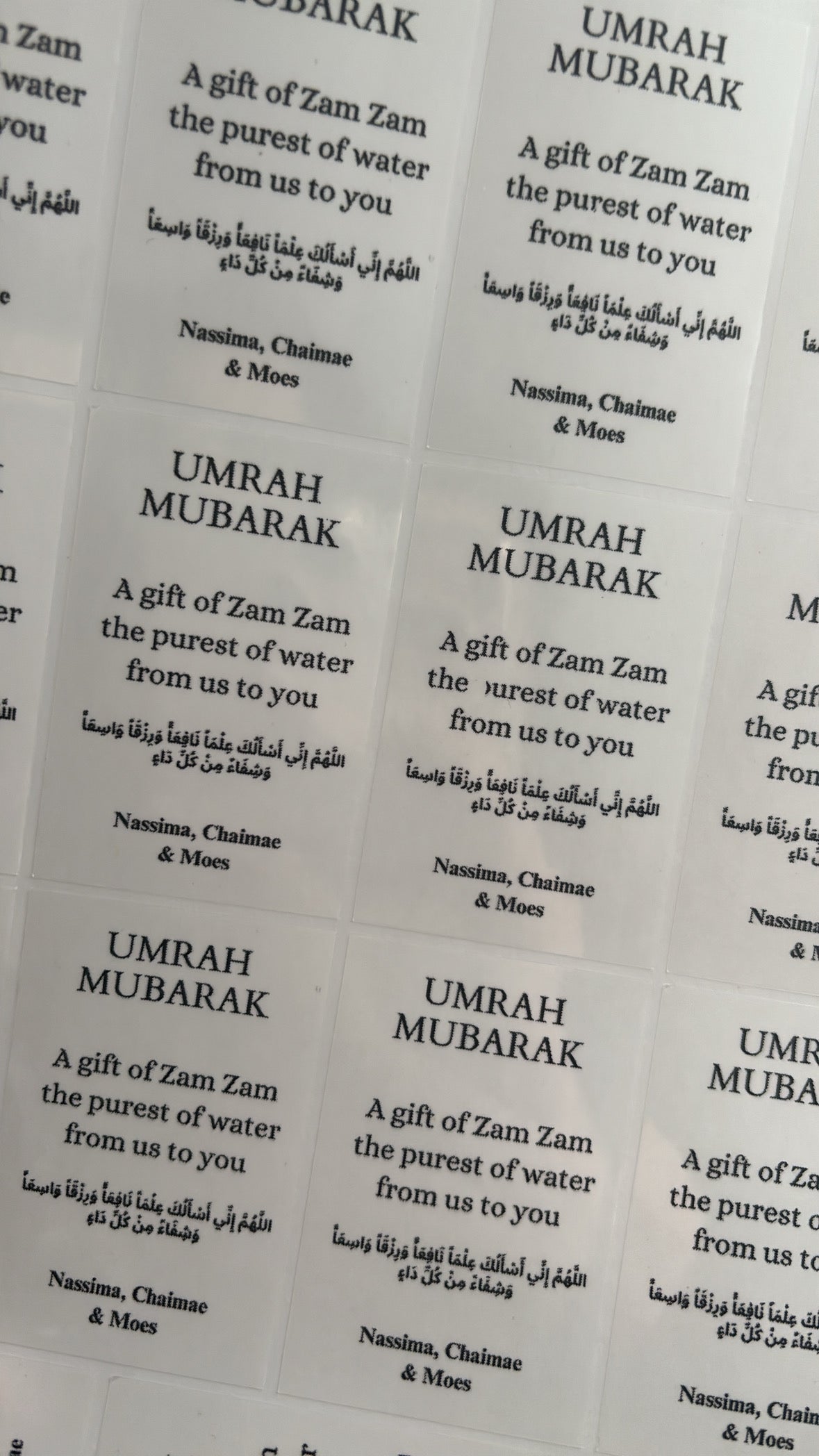 Gepersonaliseerde Umrah of hadj stickers met naam en Kaaba transparant 
