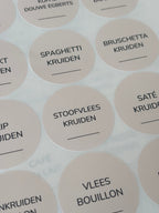 Kruidenlabels rond Nunito | beige