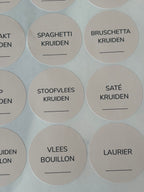 Kruidenlabels rond Nunito | beige