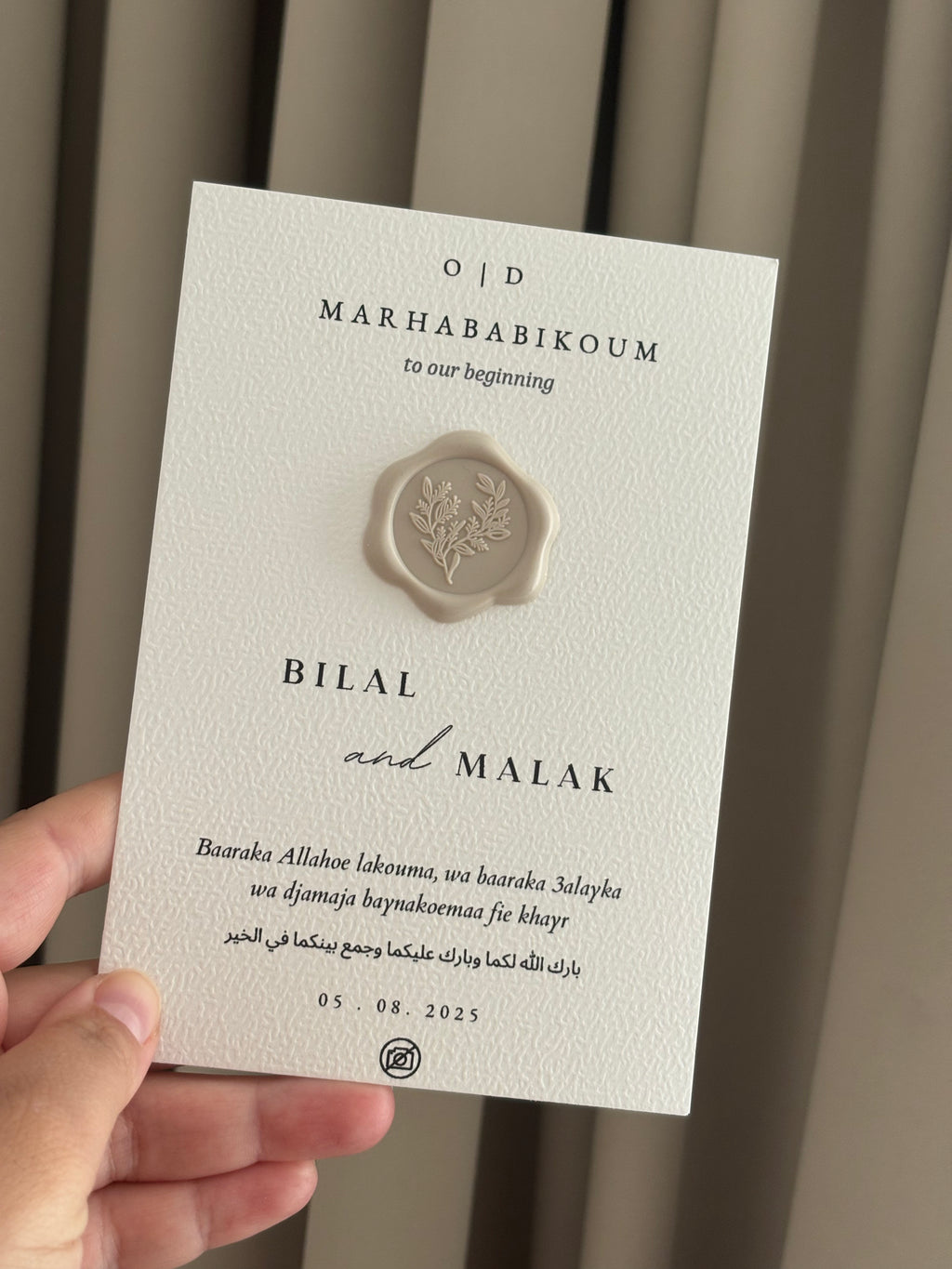 Tafelkaart Henna & bruiloft | met waxzegel