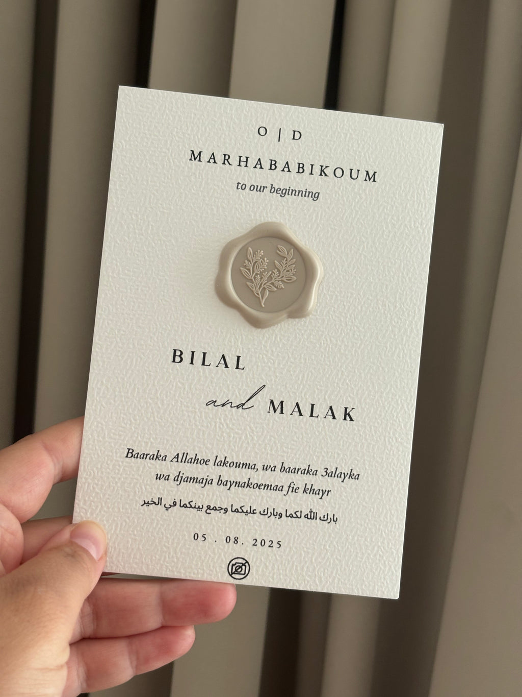 Tafelkaart Henna & bruiloft | met waxzegel