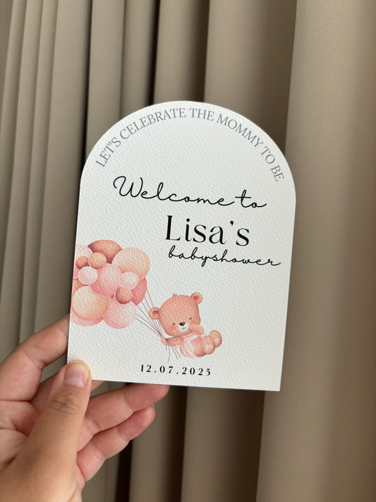 Babyshower tafelkaart || welcome to
