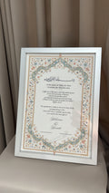 Nikkah certificaat met lijst 