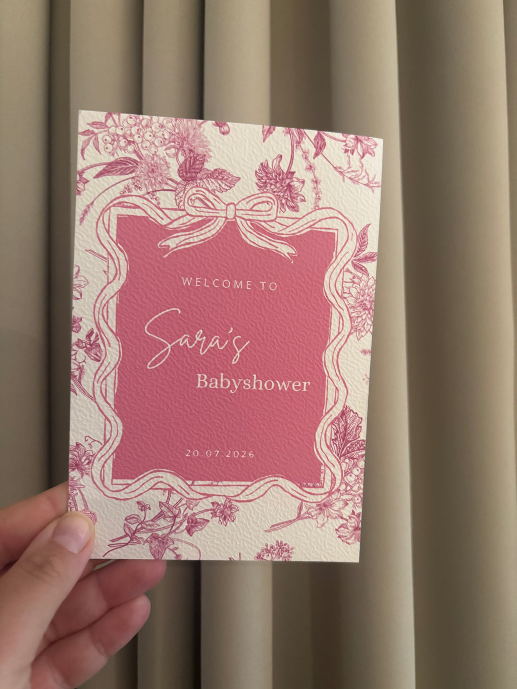 Toile de Jouy Tafelkaart babyshower