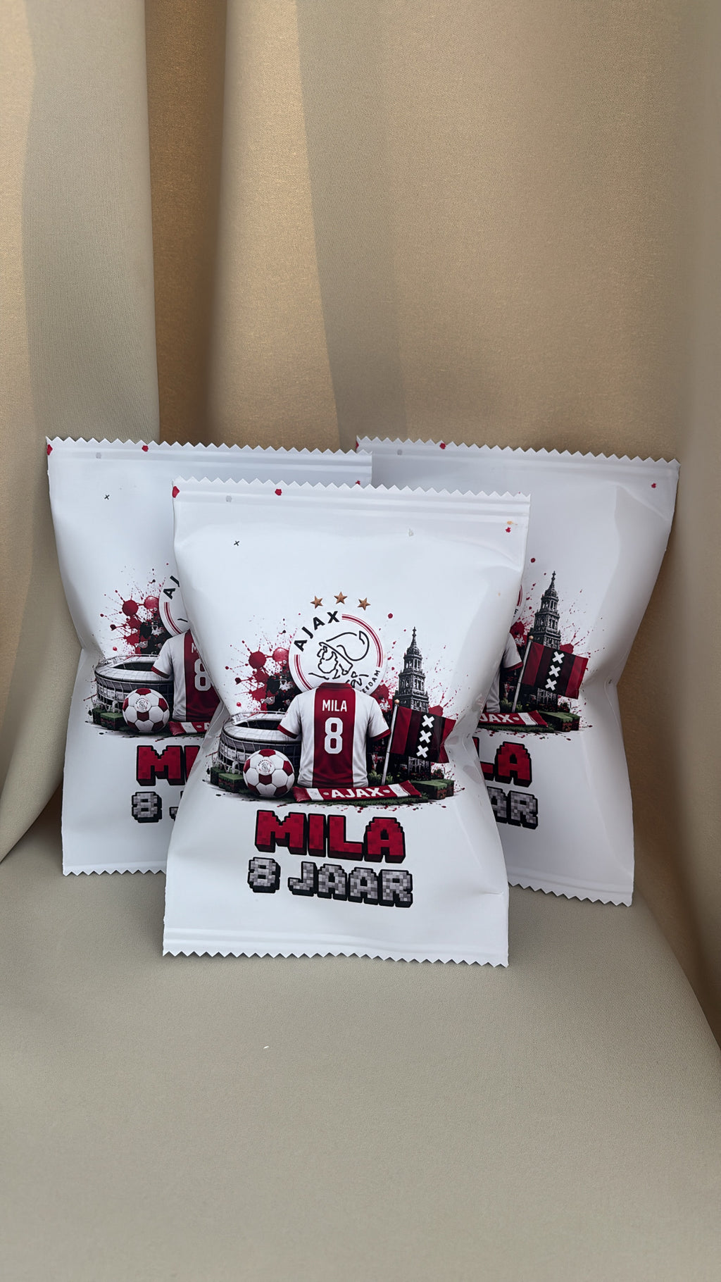 Traktatie chipszakjes ajax gepersonaliseerd