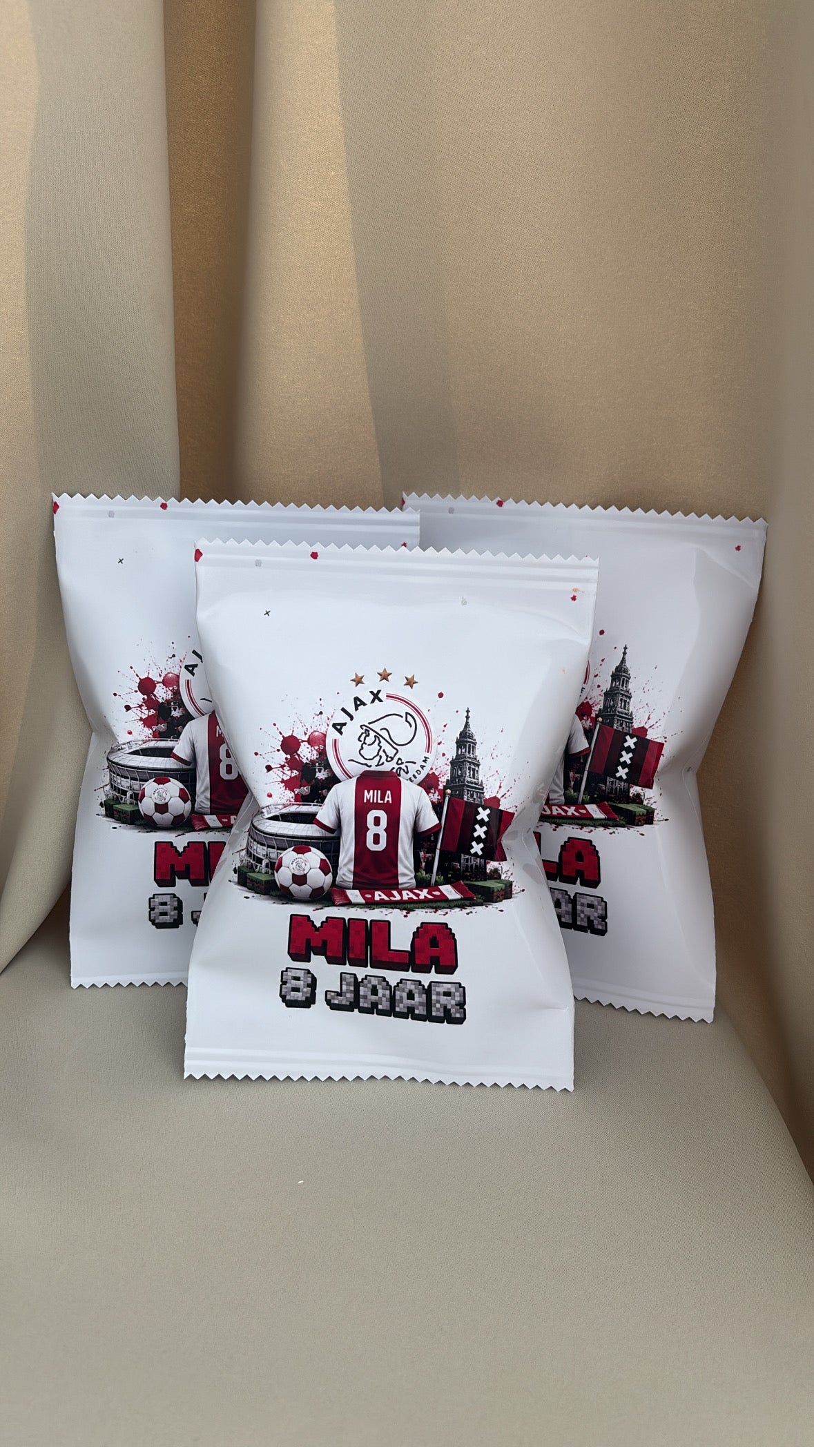 Traktatie chipszakjes ajax gepersonaliseerd