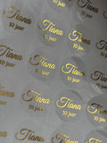 Transparante stickers met goudfolie 