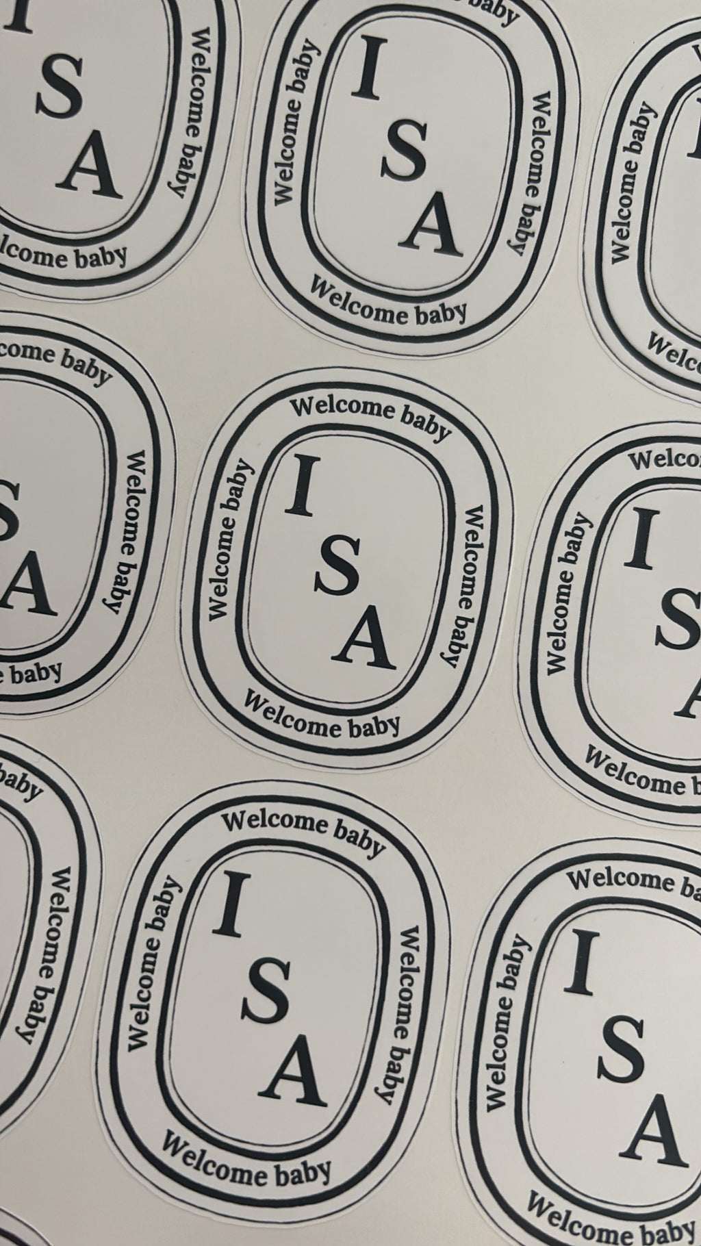 Welcome baby stickers
