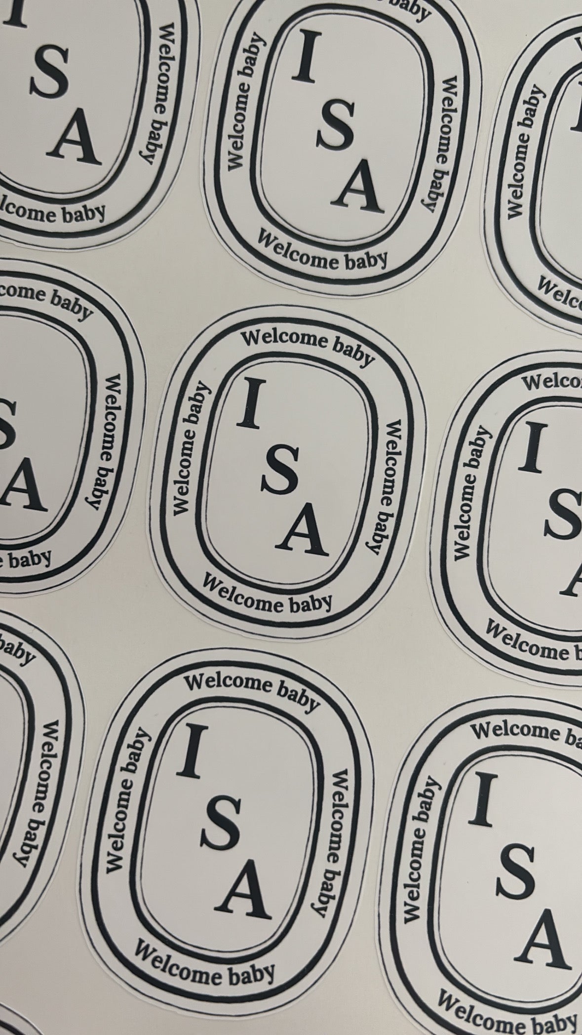 Welcome baby stickers