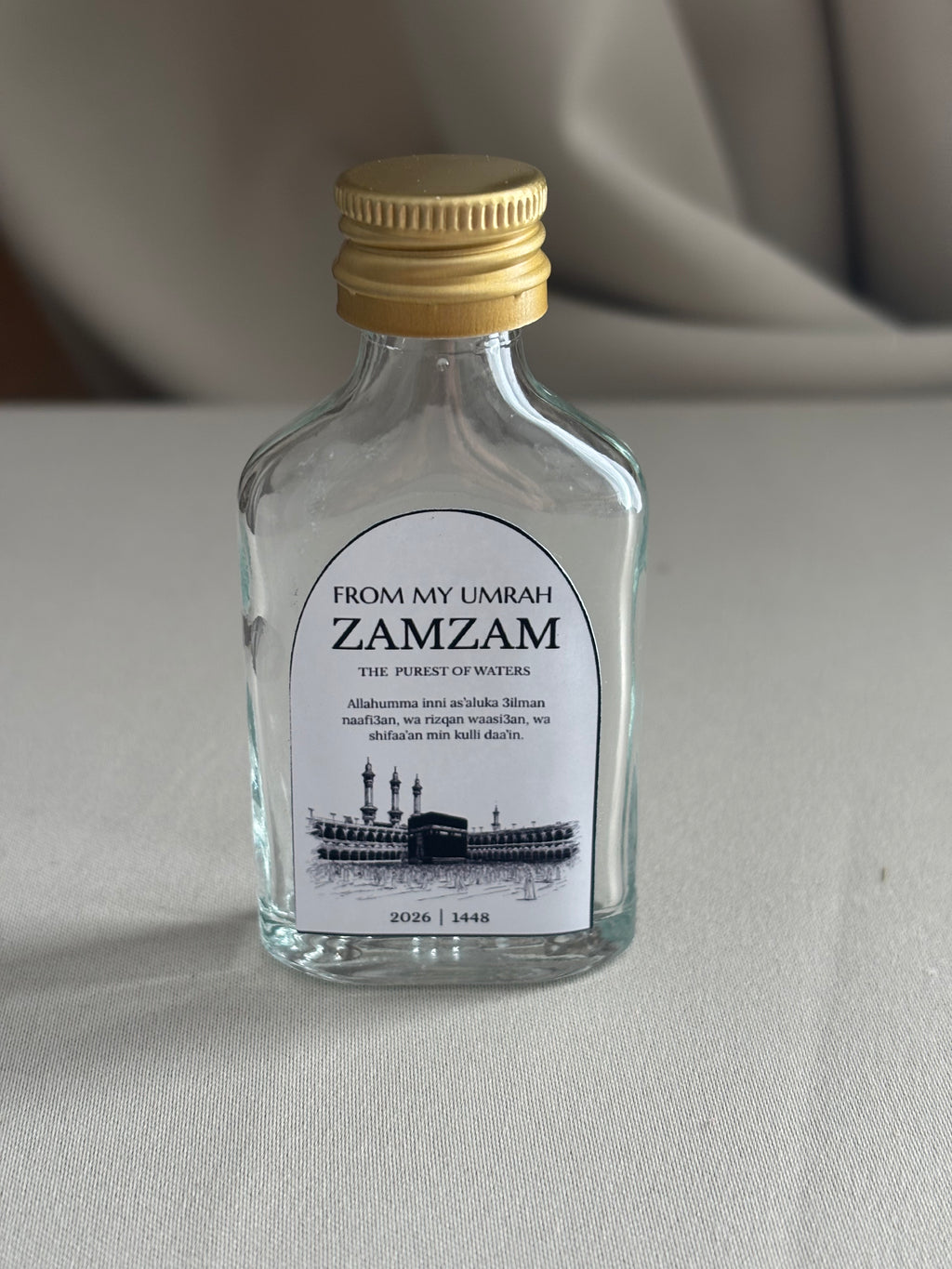 Gepersonaliseerd Zamzam Flesje 20ml – Umrah & Hadj Bedankje