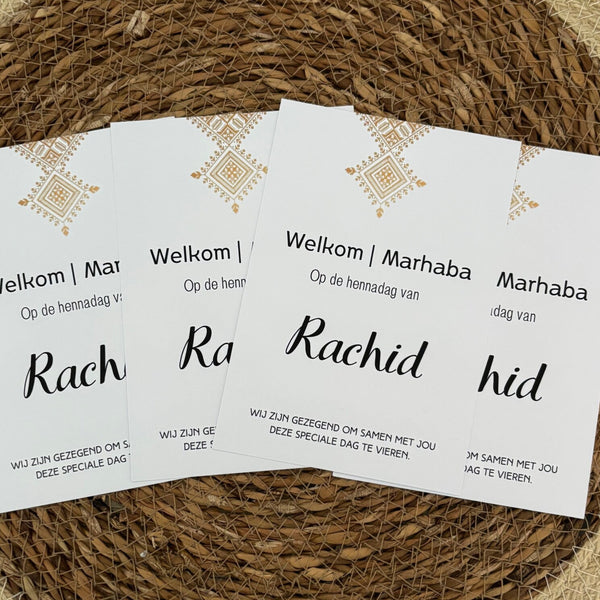 Tafelkaart mannen henna