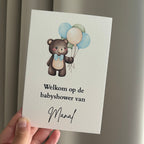 Babyshower Tafelkaart | beertje