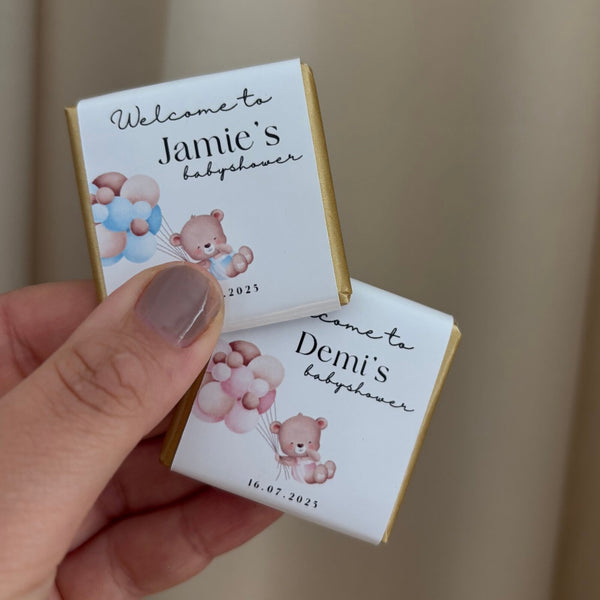 Babyshower Chocoladebox | girl or boy met inhoud & ontwerp