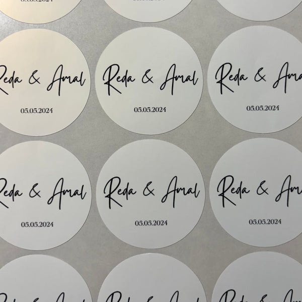 Ronde sticker | naam & datum