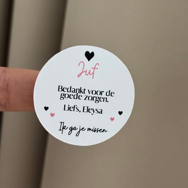Leerkrachten stickers | bedankt voor de goede zorgen!
