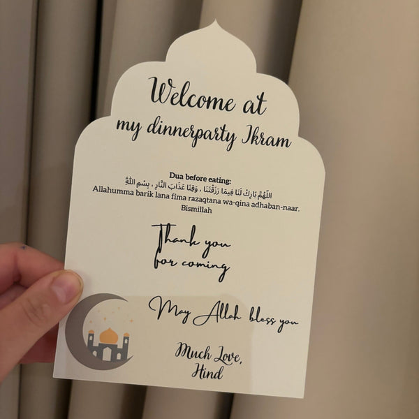 Tafelkaarten ramadan| Welcome at my dinnerparty