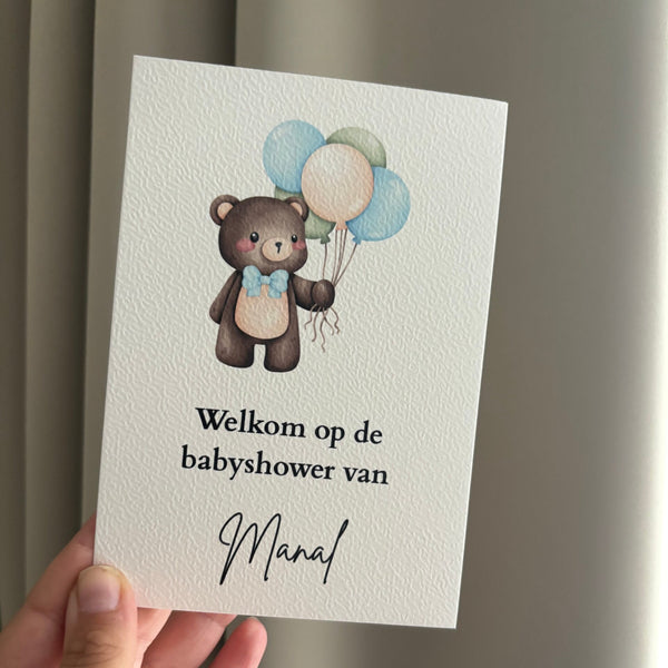 Babyshower Tafelkaart | beertje