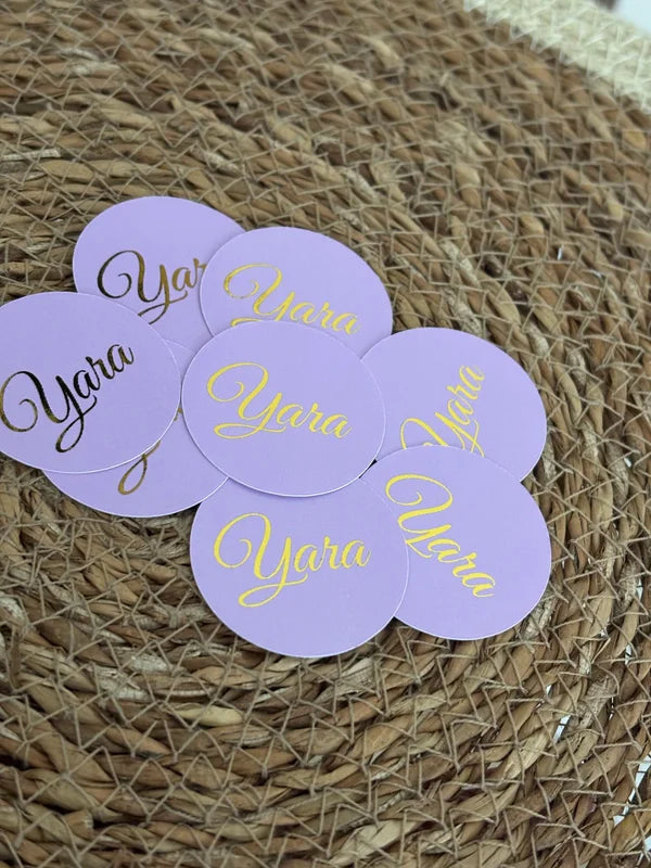 Ronde stickers || goudfolie