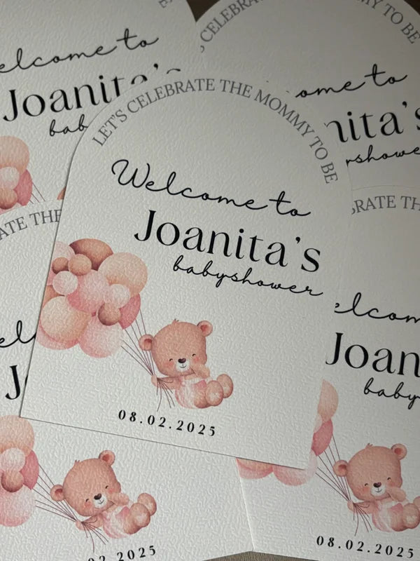 Babyshower tafelkaart |welcome to | girl or boy