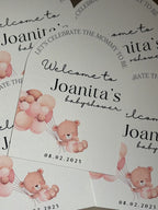 Babyshower tafelkaart |welcome to | girl or boy