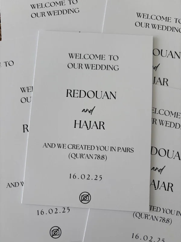 Welcome to our wedding || tafelkaart