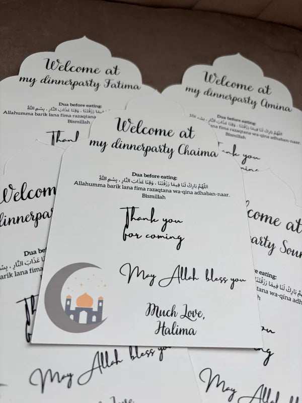 Tafelkaarten ramadan| Welcome at my dinnerparty