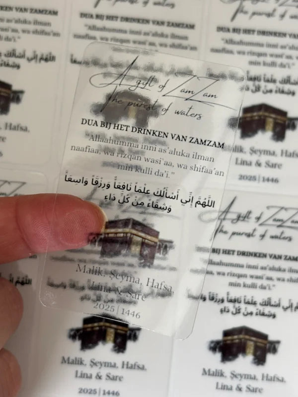 A gift of zamzam stickers