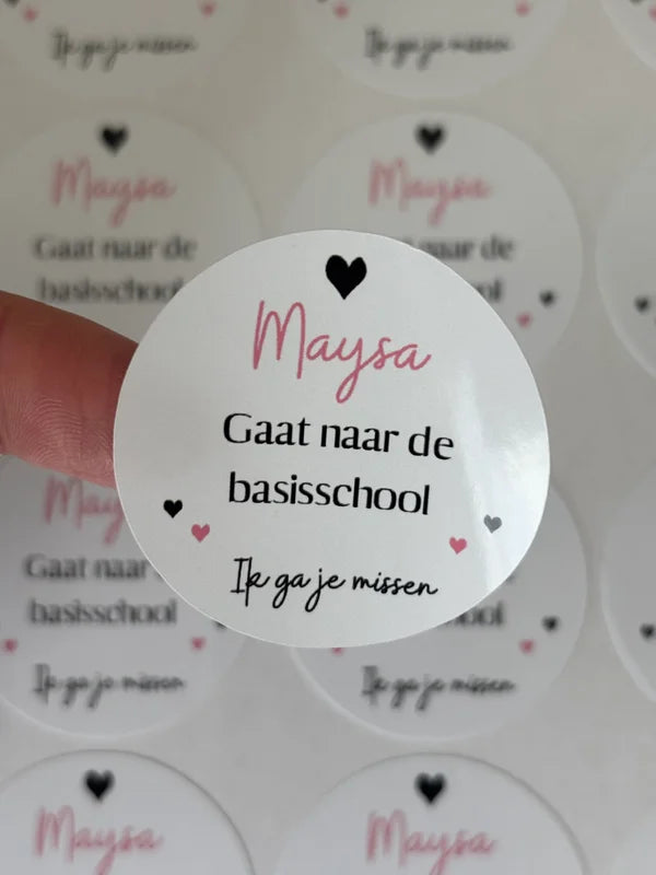 Afscheid stickers | Gaat naar de basisschool | roze of blauw