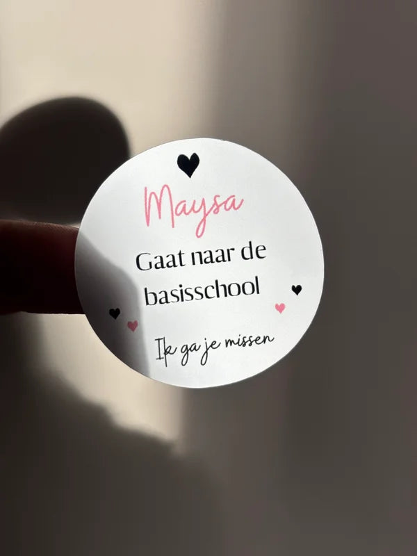 Afscheid stickers | Gaat naar de basisschool | roze of blauw
