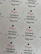 Afscheid stickers | Gaat naar de basisschool | roze of blauw