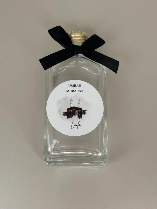 Umrah/Hadj Mubarak flesje| met ronde sticker