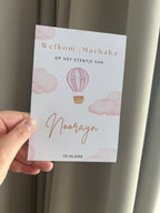 Tafelkaart | babyshower luchtballon