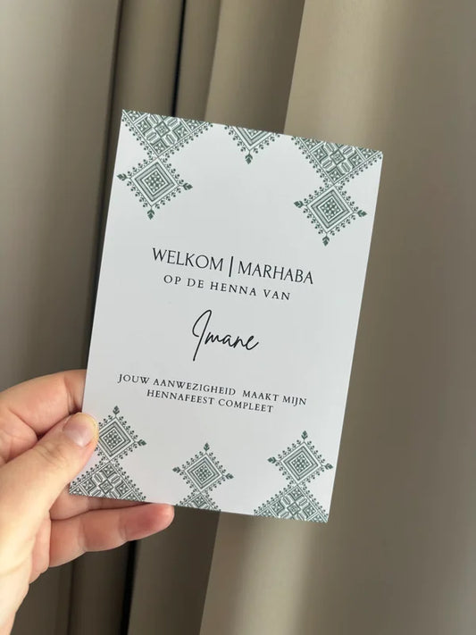 Henna tafelkaart | groen