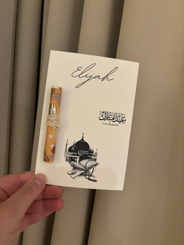 Eid mubarak geldkaart met touw
