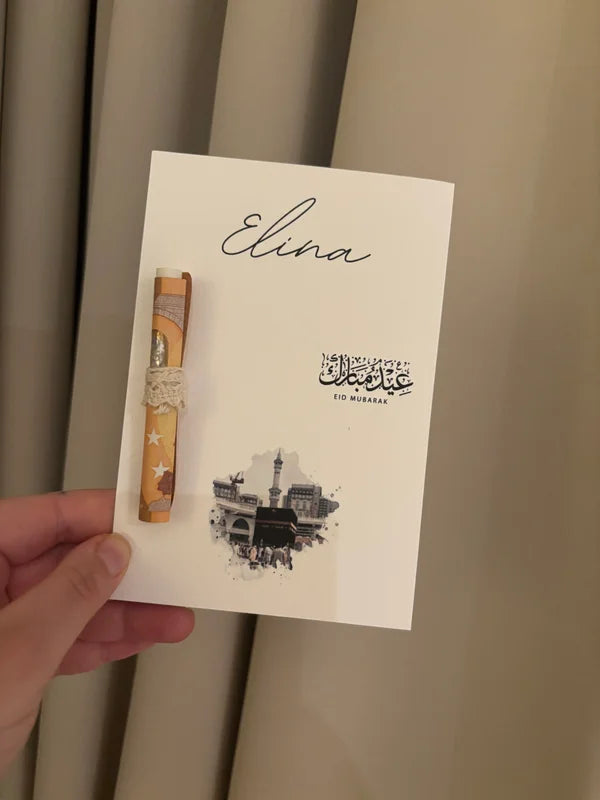 Eid mubarak geldkaart met touw
