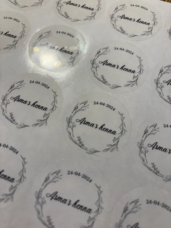 Transparante ronde stickers
