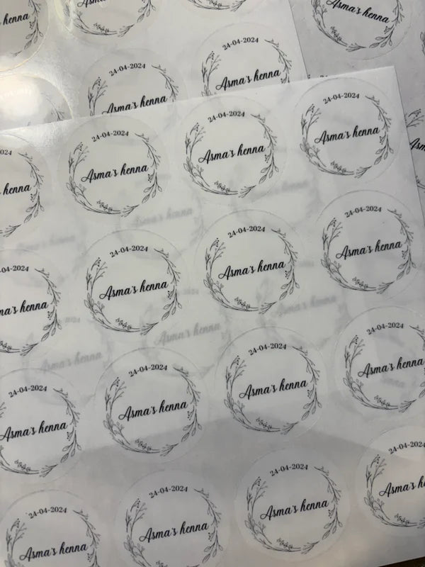 Transparante ronde stickers