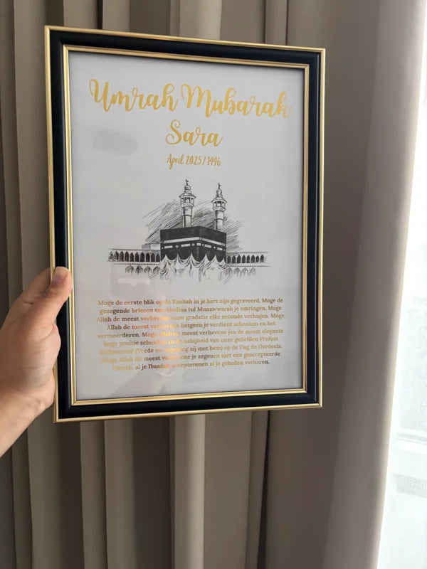 Umrah Mubarak lijst | goudfolie